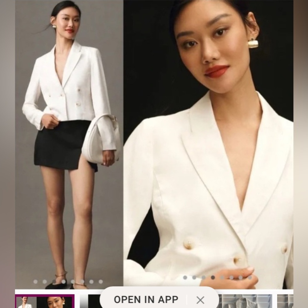Anthropologie new with tag, Elegant off White Double-Breasted Women's Blazer